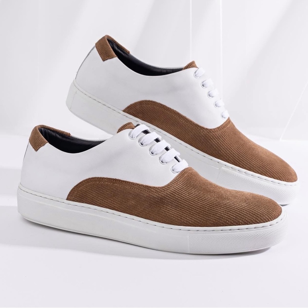 Ankari-Floruss Leather and Corduroy Skate Shoes
